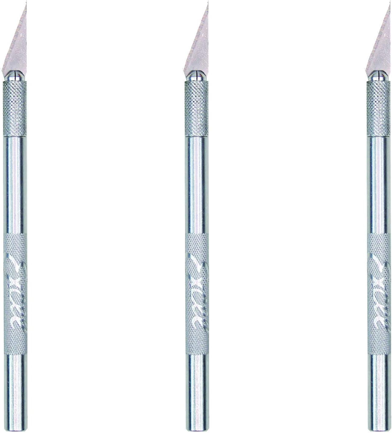 Excel Blades Craft Knife, Paper Cutter, Exacto Knife for Contact Paper, Warhammer 40k, Craft Supplies, Utility Xacto Knife, Hobby Knife, Polymer Clay, Pack of 3, Made in USA