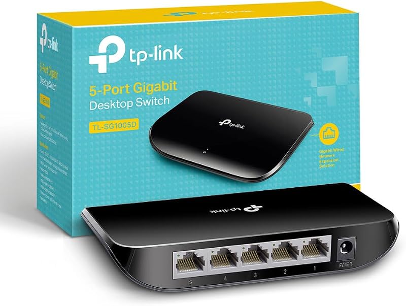 TP-Link TL-SG1005D 5-Port Gigabit Ethernet Switch Plug and Play Desktop