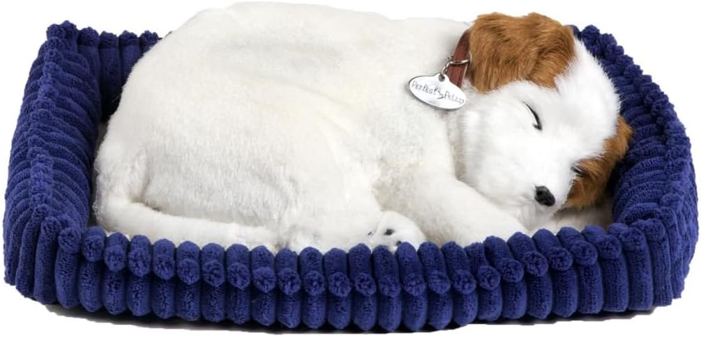 breathing toy dog in basket