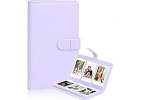 AURHOXII 108 Pockets Mini Album Compatible with Fujifilm Instax Mini film, Suitable for Instax Mini 12/11/40/Evo/41/Link 3/Liplay, 2x3 in Photo Album Book for Polaroid Snap for Canon Ivy 2 (Lilac Purple)