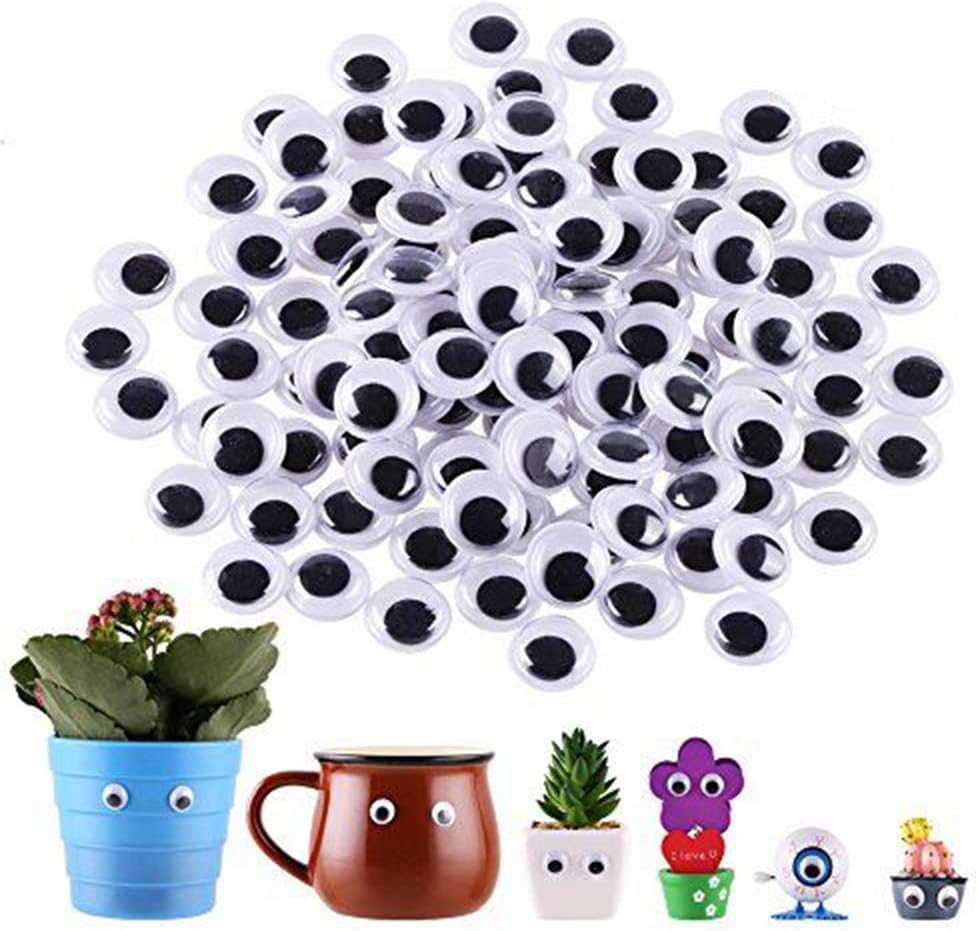 DIYASY 120 Pcs 12mm Googly Wiggle Eyes Self Adhesive Assorted Bulk Stickers for Cratfs