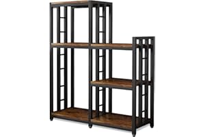 BRIGHTSHOW Kitchen Storage Shelf Bakers Rack, 6-Tier Coffee Bar Table, Kitchen Microwave & Mini Fridge Stand Shelves for Spices, Pots and Pans (52 x 40 x 17.5inch)