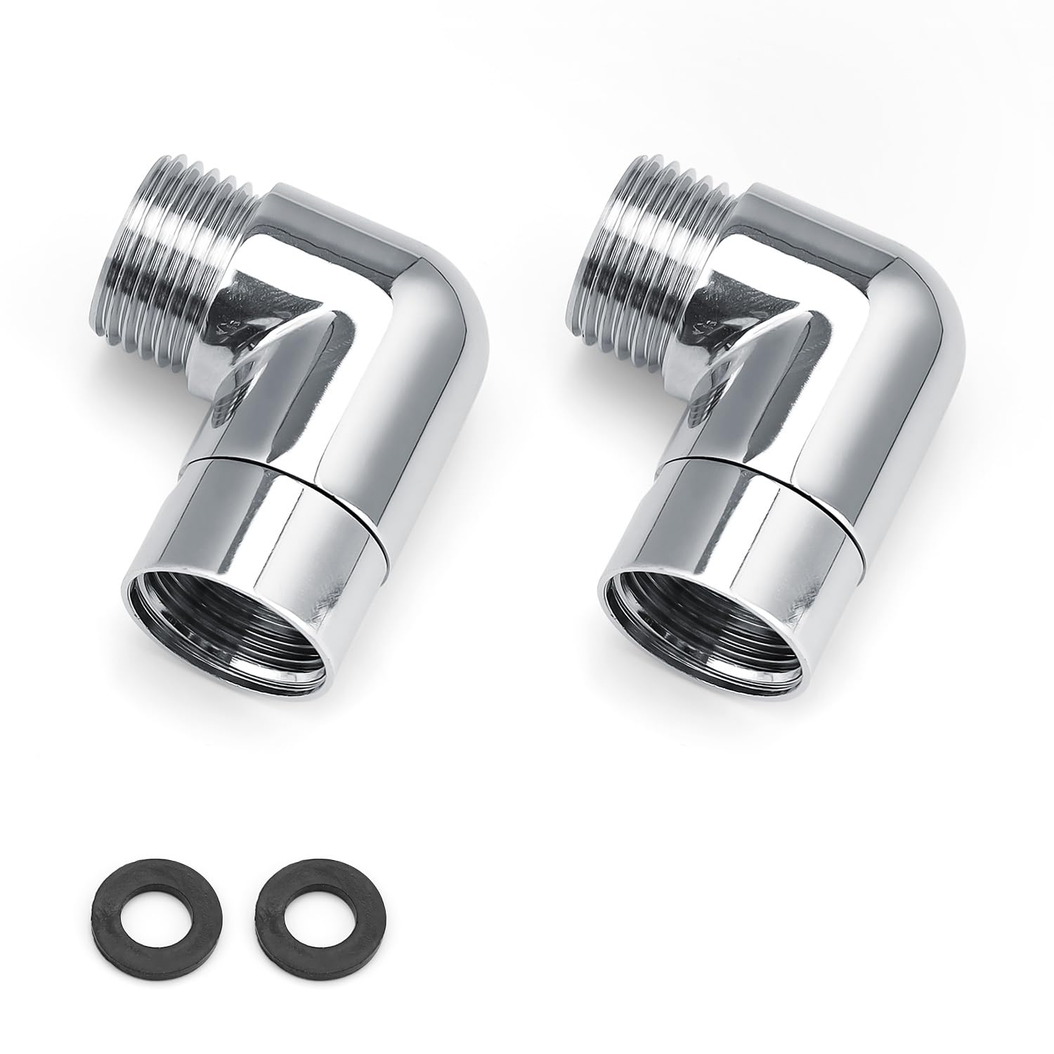 PARFCO G1/2 90 Degree Brass Shower Head Adapter With Spin and Gasket for Arms, Heads and Hoses