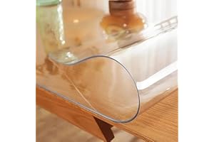 MYJHUIY Clear Table Protector 41 x 65 Inch, 2.0mm Thick Plastic Waterproof PVC Clear Table Cover Protector, Desk Mat Writing 