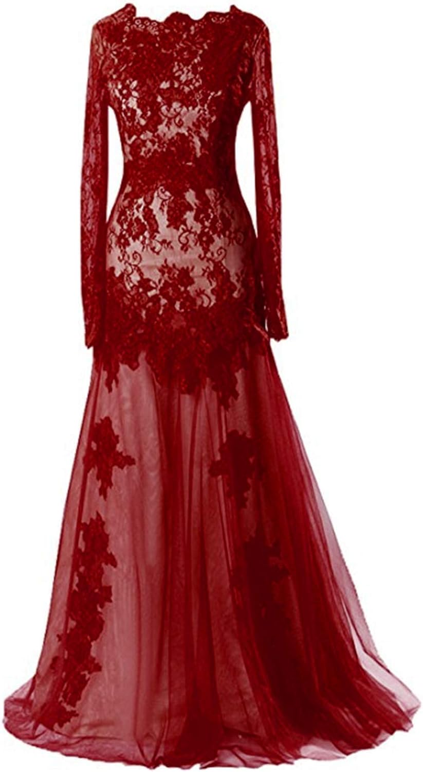 red lace formal dress
