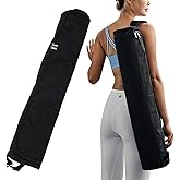 Ogetok Yoga Mat Bag, Full Zip Exercise Yoga Mat Carrier Bag with Adjustable Strap, Waterproof Yoga Mat Carry Bag Strap for Most Yoga Mats to Gym Class Beach Park Travel for Women & Men (Black)