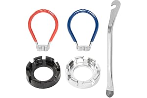 5 PCS Bicycle Spoke Wrench Tool, Portable Bike Tools with Tire Lever, Spoke Torque Wrench Kit for 10-15 Gauge Adjuster Cyclin