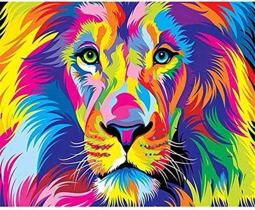 Cuadro colorido de animales de león para decoración del hogar, regalo