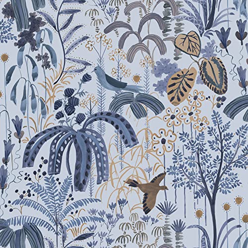 Tempaper Blue Willow Removable Peel and Stick Floral Wallpaper, 20.5 in X 16.5 ft, Made in The USA at Amazon