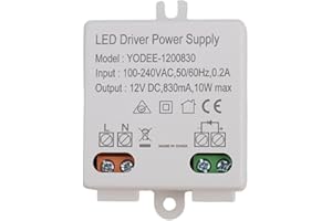 AC to DC 12V 10W LED Driver Constant Voltage for Power Supply with Insulated Plastic housing for LED Strip and doorbell Light