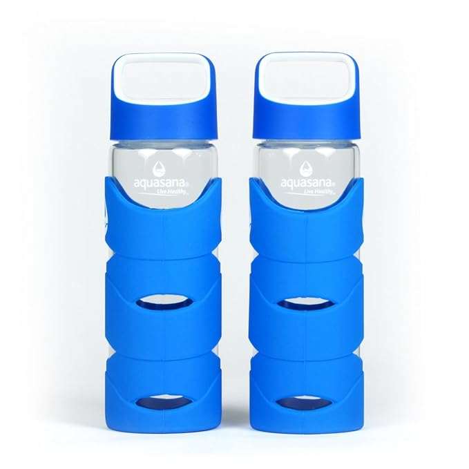 2Pack Aquasana Glass Water Bottles with Silicone Sleeves Amazon.co.uk