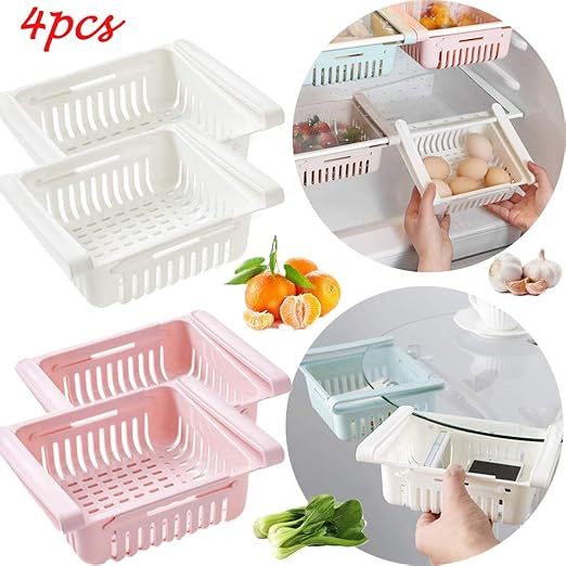 XIAXIN Cajon Ajustable Nevera,Organizador Nevera Cajon,Bandeja ...