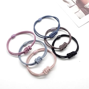 Generic 5pcs Lot Girls Crude Rubber Band Two Strands Handmade
