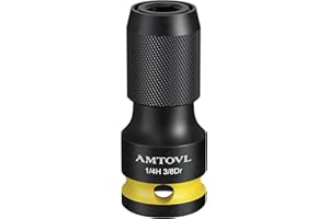 AMTOVL Impact to 1/4 Hex Converter - 3/8 INCH or 1/4 INCH Drive Female to 1/4-Inch Hex Adapter for Ratchet Wrench Drivers, Im