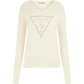 Guess Womens Eco Long Sleeve Miriam Triangle Logo Sweater