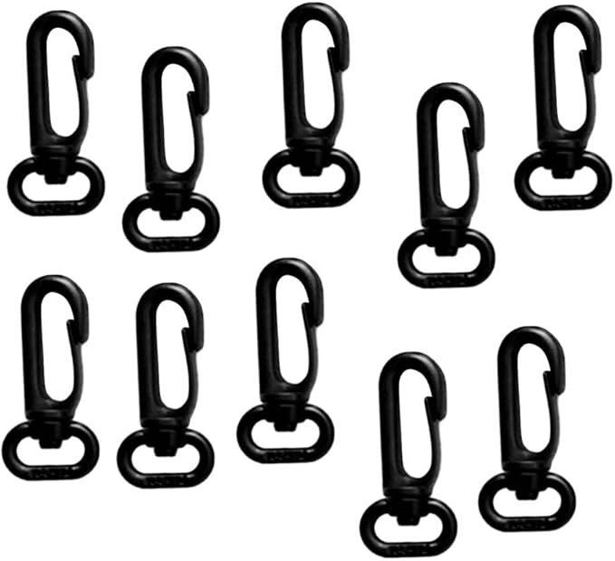 Toygogo 10Pcs Plastic Swivel Snap Hook Clip for 12mm Diving bing