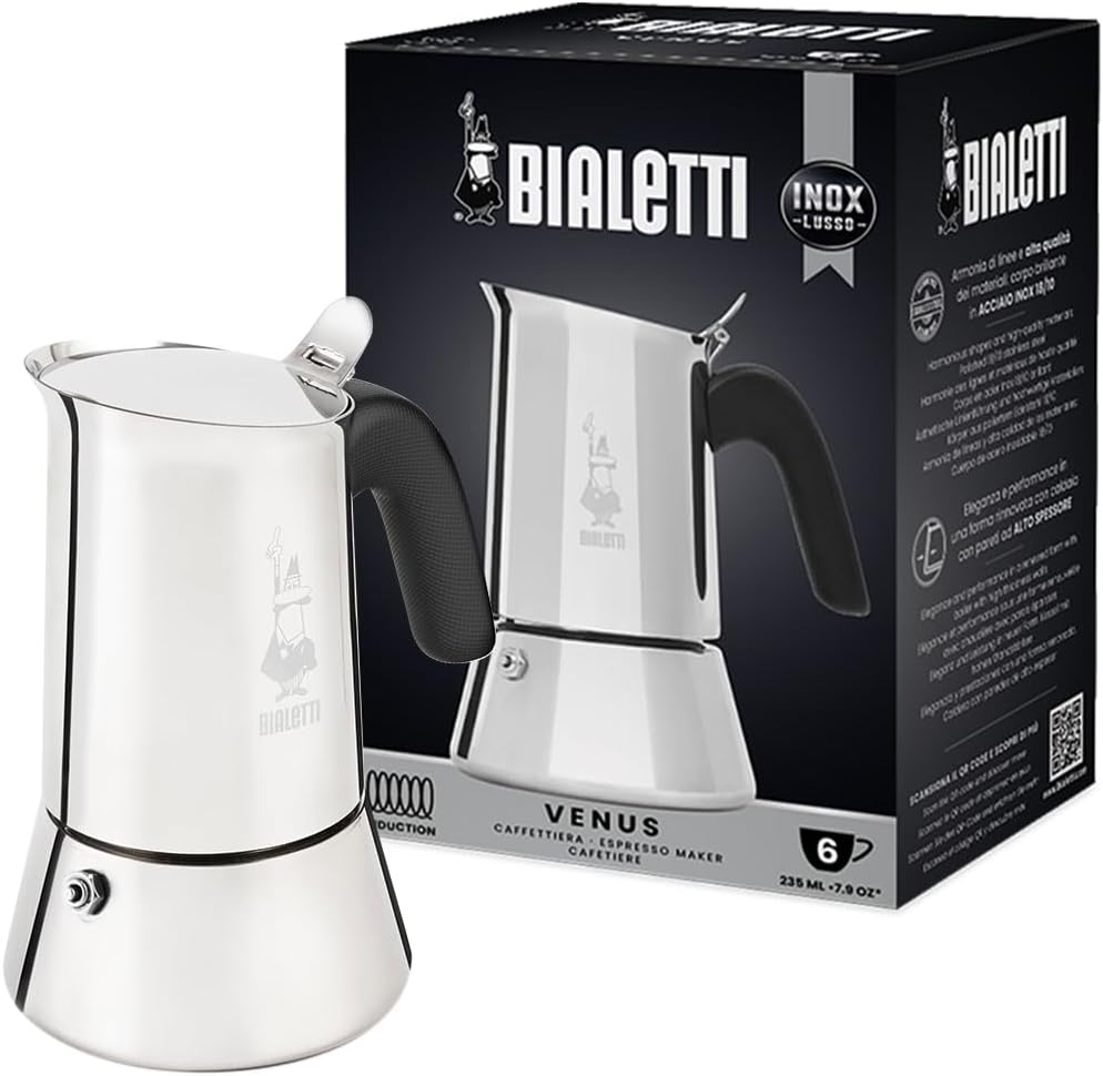 Bialetti Venus Induction Stainless Steel 6 Cup Moka Pot