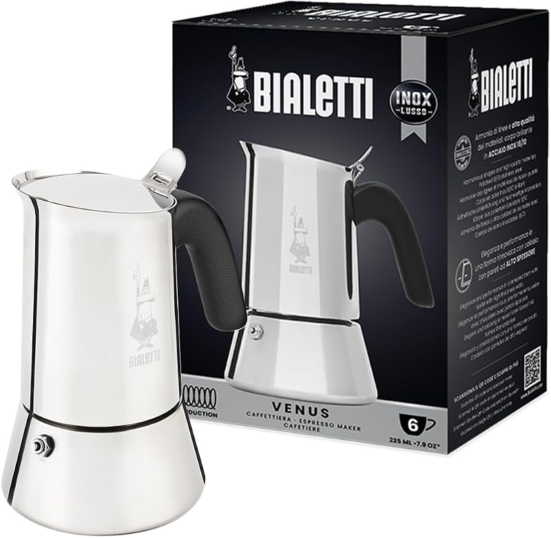 Bialetti Venus Induction Stainless Steel 6 Cup Moka Pot