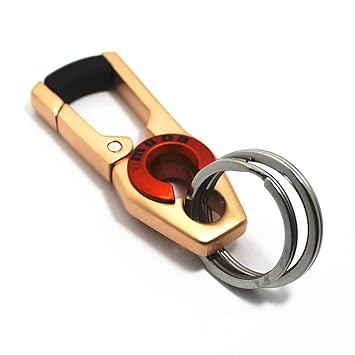 RainSound Metal Antique Keychain for Men Stylish Or Girls Double Key Ring Hook Keychain Holder for Bikes Car Keychain & for Gift (Red)3748-1