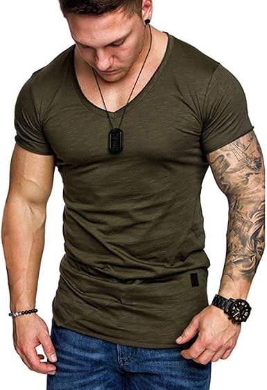 muscle fit v neck