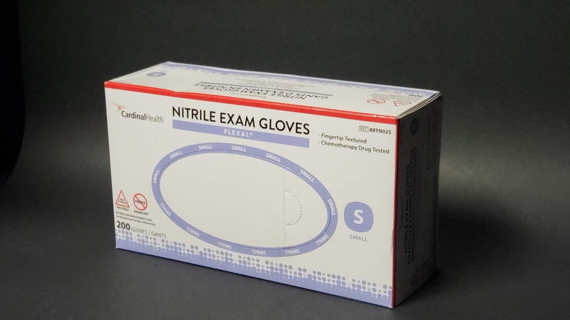 Nitrile Examination Gloves-PF-Cardinal HEALTH-FLEXAL-200/BOX, 2000/CASE (Small)