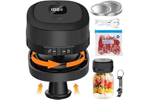 LANJEPMY Electric Mason Jar Vacuum Sealer, 3 in 1 Vacuum Sealer for Jars Compatible with Vacuum Bag, Jar Vacuum Sealer Kit for Wide & Regular Mouth Mason Jars, Cordless Canning Vacuum Sealing Machine