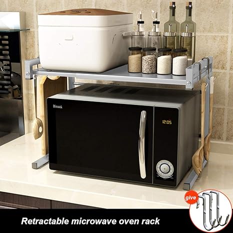Microwave Oven Rack Expandable Paint Microwave Shelf Oven Storage