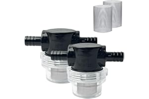 FBOJOY 2 Pack Water Pump Strainer Filter, Twist-On Pipe Water Pump Strainer, 3/8 Inch NPSM Inlet/Outlet - RV Replacement- Compatible