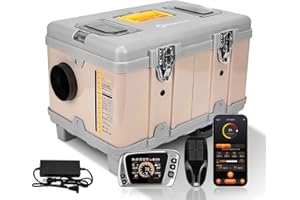 Sunster TB10 8KW DC 12V/AC 110-240V Portable Diesel Heater, 2025 upgrade PINK Toolbox Diesel Heater with Bluetooth APP, LCD Monitor, Ventilation Function for Cars Trucks RV Campers