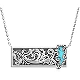 Peireara Turquoise Necklace for Women 925 Sterling Silver Western Turquoise Necklace Turquoise Jewelry Gifts for Women Mom