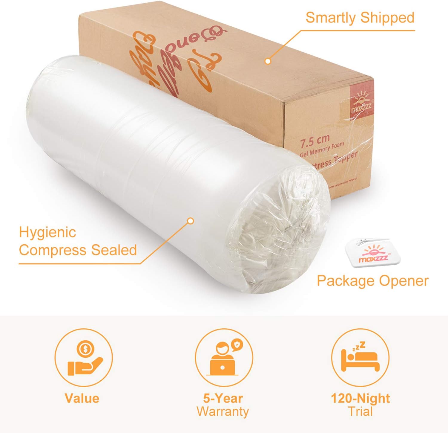 Maxzzz 2" Bamboo Charcoal Infused Memory Foam Mattress Topper, Hypoallergenic & Odor-Resistant Foam Toppers for Bed with Washable Cover, Ventilated & CertiPUR-US Certified Foam Bed Topper, Full Size: Kitchen & Dining