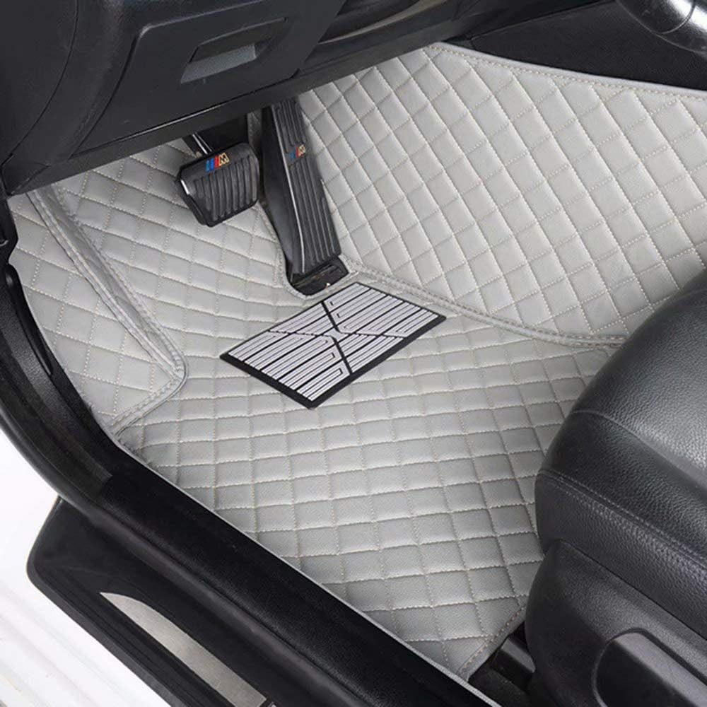 AUTURN Waterproof Custom Fit Luxury XPE Leather Car Floor Mats All Weather 3D Full Surrounded Front Rear Car Floor Liners for Mitsubishi Pajero V93 V97 2009-2019, Gray