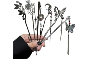 6 Pcs Vintage Chinese Hair Sticks with Butterfly & Tassels - Hair Pins Hair Forks Chopsticks for Women Girls, Traditional Hai