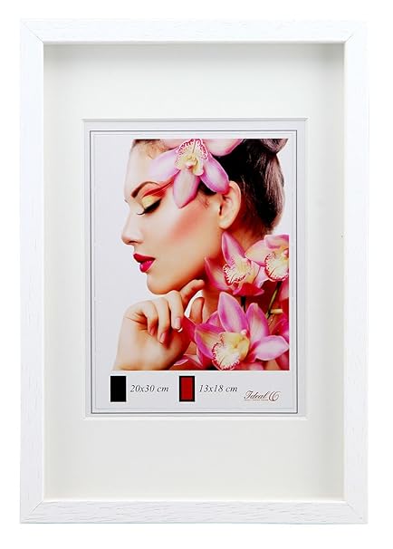 3D Objektrahmen Holz Bilderrahmen 13x18 cm bis 50x70 cm Shirt Trikot Rahmen: Farbe: Weiß | Format: 13x18