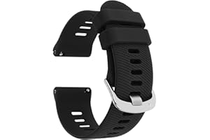 TIESOME Silicone Rubber Watch Bands, Silver Stainless Steel Buckle, Quick Release, 18mm 20mm 22mm Smartwatches Bands for Men and Women Waterproof Sport Watchbands