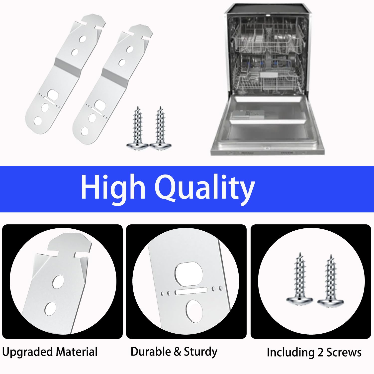Dishwasher Mounting Bracket 619985 Compatible with Bosch Replaces 628371 AH3478789 EA347878 AP4538351 605007 00605007-2 Pack