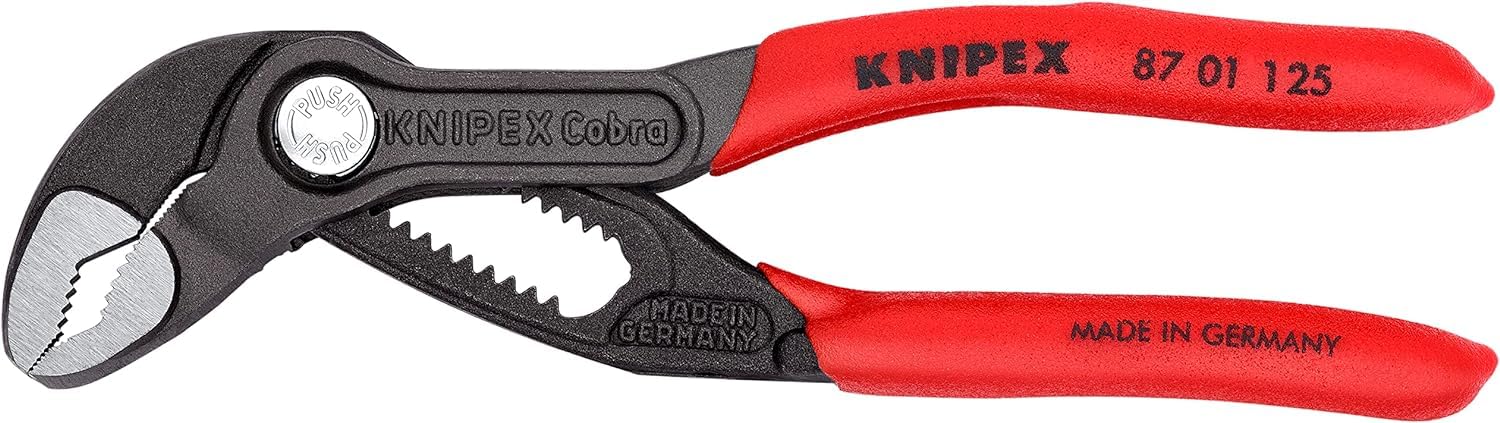 KNIPEX Cobra Hightech-Wasserpumpenzange auf SB-Karte mit rutschhemmendem Kunststoff überzogen 125 mm, 87 01 125 SB 3