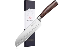 KEEMAKE Santoku Knife 7 inch, Japanese Chef Knife German High Carbon Stainless Steel 1.4116 Chopping Knife, Kitchen Knife Pak