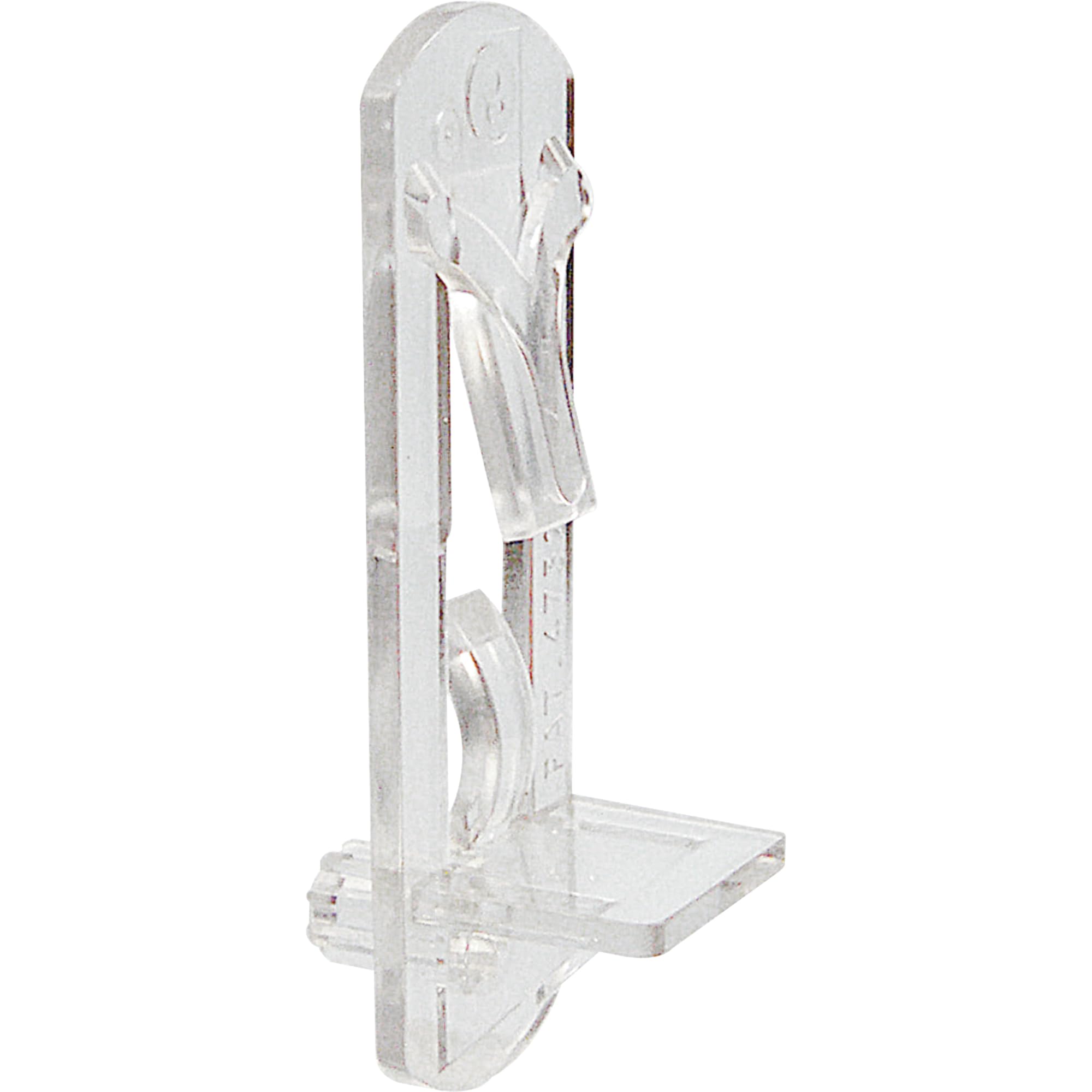 Prime-Line U 11301 Self-Locking Shelf Support Pegs, 5mm. Peg x 3/4 in. Shelf, Plastic (4 Pack), Clear