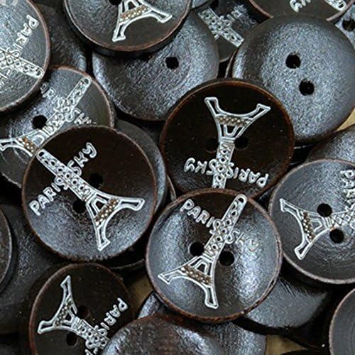 Mamasen Laser Engraving Wood Buttons Fashion Ladies Suits Handmade DIY Accessories 50pcs/Pack