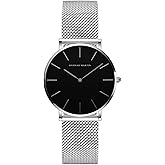 Asdppe Gold Watches for Women Classy Round Quartz Watch Minimalist Waterproof Ladies Bracelet Wrist Watch,Stainless Steel Band,Reloj Mujer