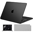 EooCoo Case Compatible with MacBook Pro 14 inch 2025 2024-2021 M4 M3 M2 M1 Pro Max Chip, Hard Shell Cases with Keyboard Cover, Screen Protector - Space Black