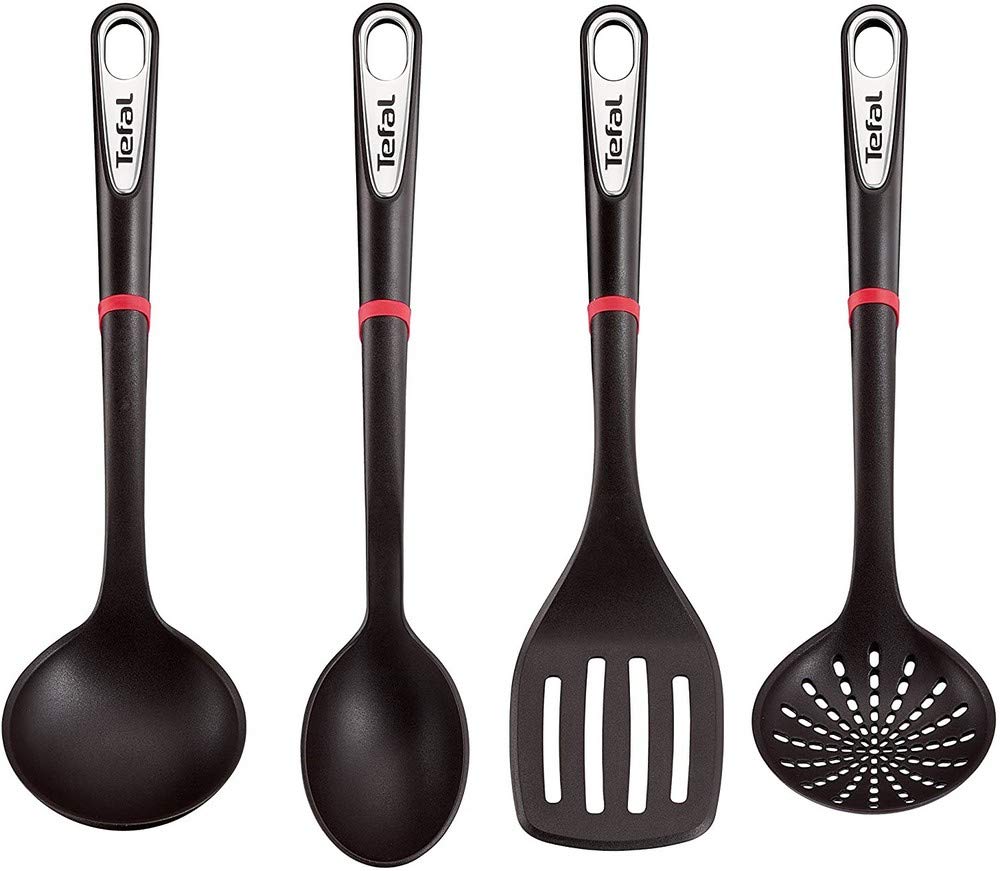 Tefal - Ingenio Tools Spatula Set of 4 - Black (K206S414) 17.2 x 8.1 x 36 cm