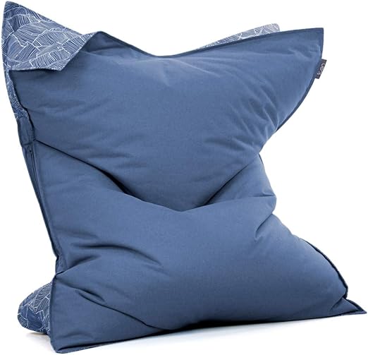 Icon Wing Bean Bag Floor Cushion Navy Blue 110cm X 140cm Extra