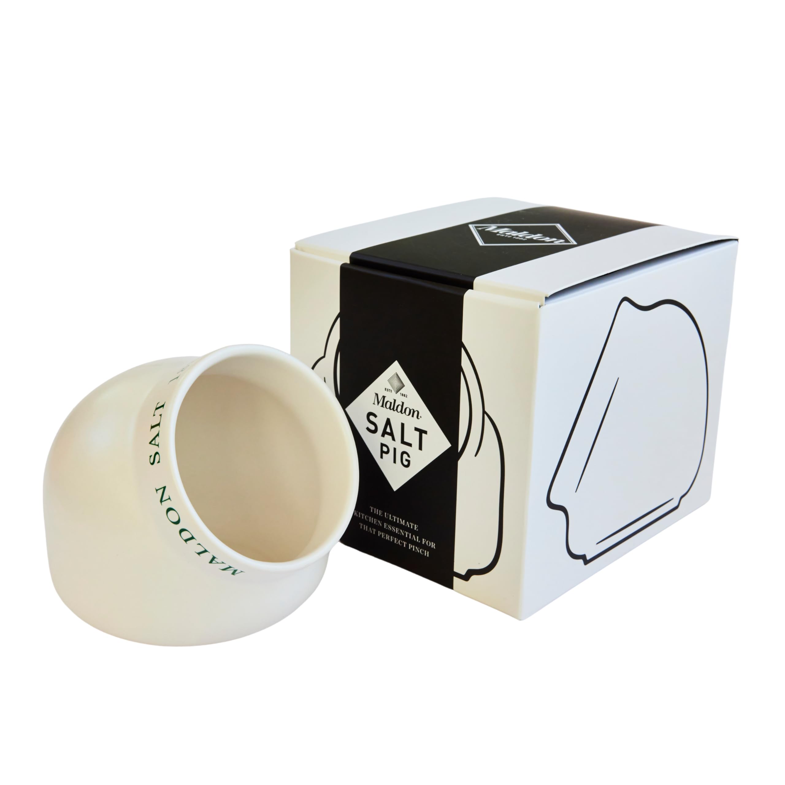 Maldon Salt - Ceramic Salt Pig | Made of Quality Ceramic with a Classic Design | Perfect Addition to The Kitchen or Dining Room | Cream/Off-White