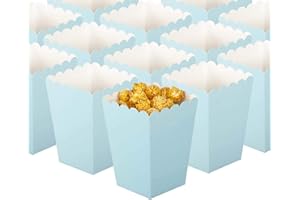 Baby Blue Open-Top Popcorn Box Set Of 36 Popcorn Favor Boxes Cardboard Candy Container Parties Mini Paper Popcorn Containers
