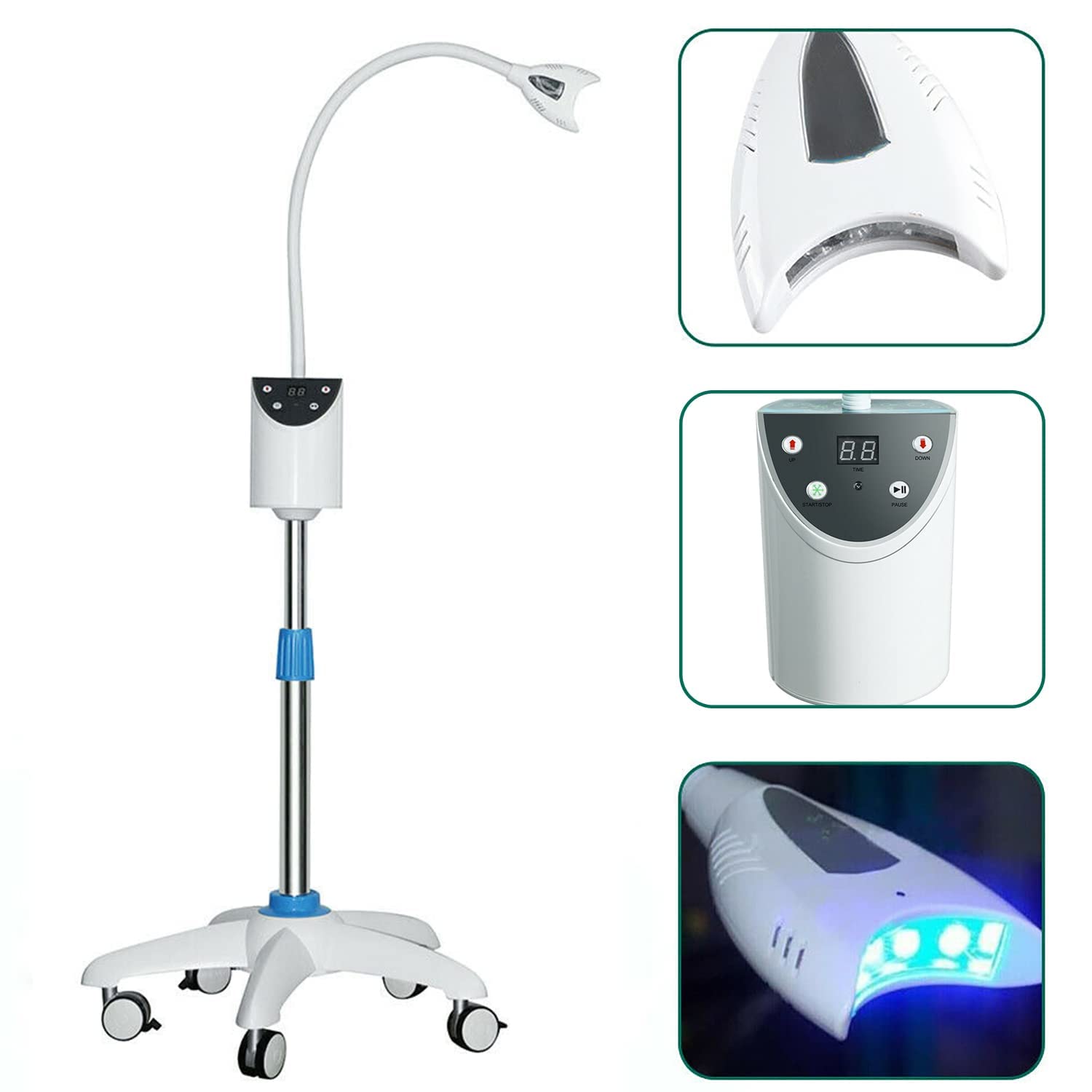 Dental Mobile Teeth Whitening Lamp Cold Bleaching Teeth Whitening Blue Light Machine LED Teeth Whitener Accelerator Light Oral Care