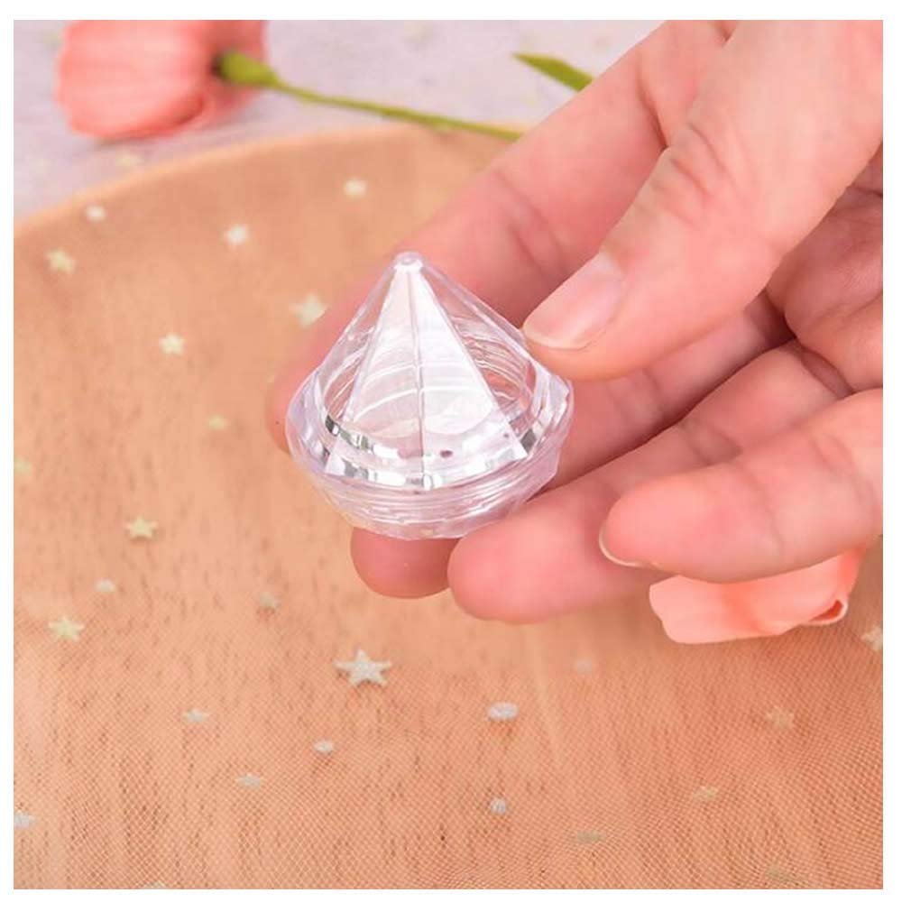 QXcom 25 Packs 5g Clear Cream Box Jars Diamond Shaped Empty Refillable Cosmetic Container Jar Pot with Lid Makeup Sample Trial Case Storage for Lip Blam Lotion Creams Eye Shadow Nails Powder Jewelry : Beauty