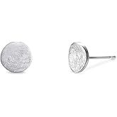 Boma Jewelry Sterling Silver Iced Finish Circle Stud Earrings