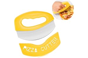 ZLMC Stainless Steel Pizza Cutter with Cover Super Sharp Blade Heavy Duty Pizza Knife Pizza Cutter Rocker, Kitchen Gadgets fo